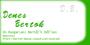 denes bertok business card